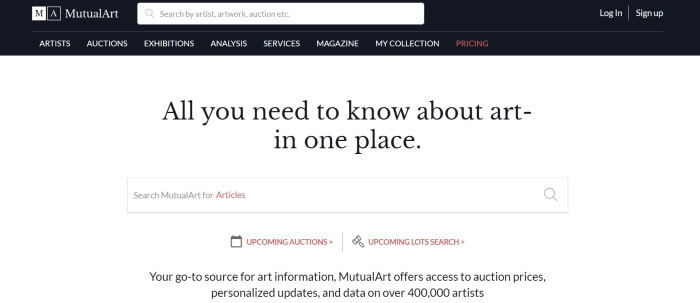 MutualArt.com auction prices for art