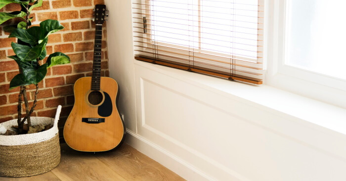 Guitar in living room