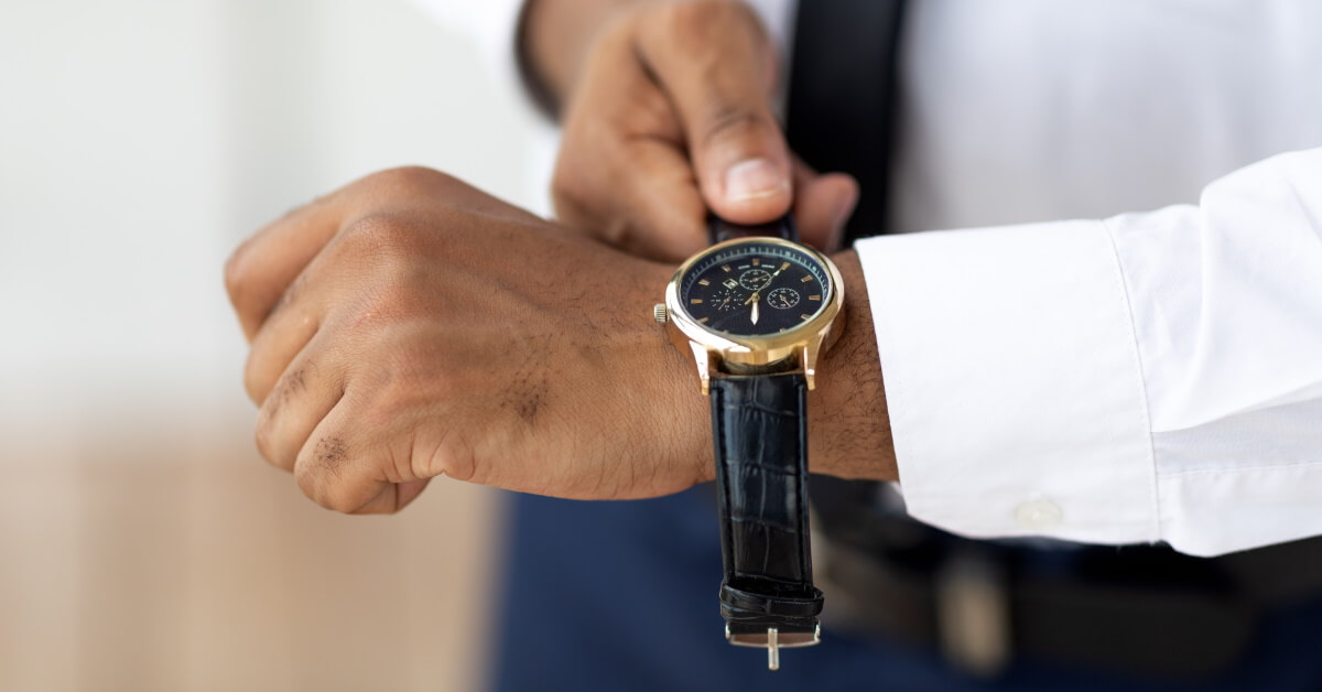 Businessman wearing a luxury watch